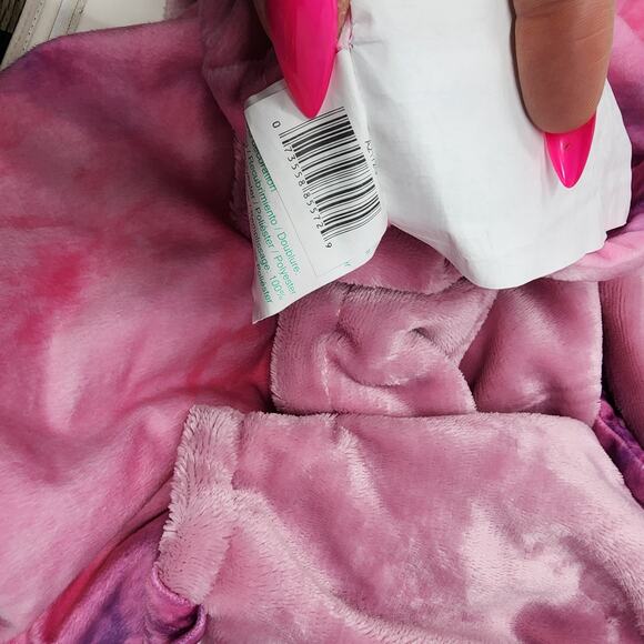 Squishmallow Hooded Throw Blanket Lola Pink Unicorn 48 x 30" Tie Dye Plush - Picture 7 of 7